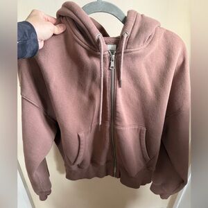 Abercrombie & Fitch Soft A&F Max Essentials Zip Hoodie Brown Women’s Small